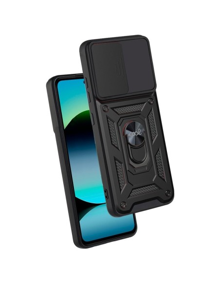 Carcasa reforzada cama TPU Xiaomi Redmi Note 14 anilla negra