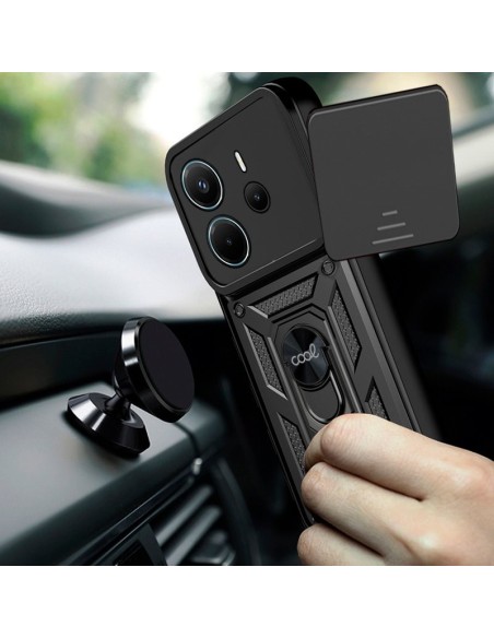 Carcasa reforzada cama TPU Xiaomi Redmi Note 14 anilla negra