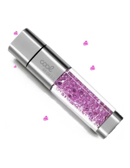 Pen Drive llavero USB 3.0 64 GB Cool Crystal rosa