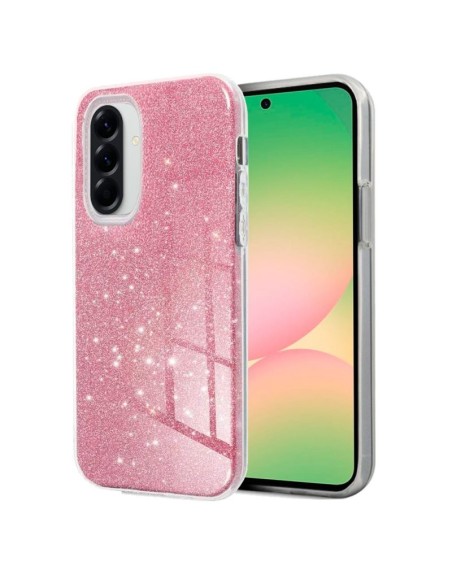 Carcasa TPU Samsung A566 Galaxy A56 5G purpurina rosa