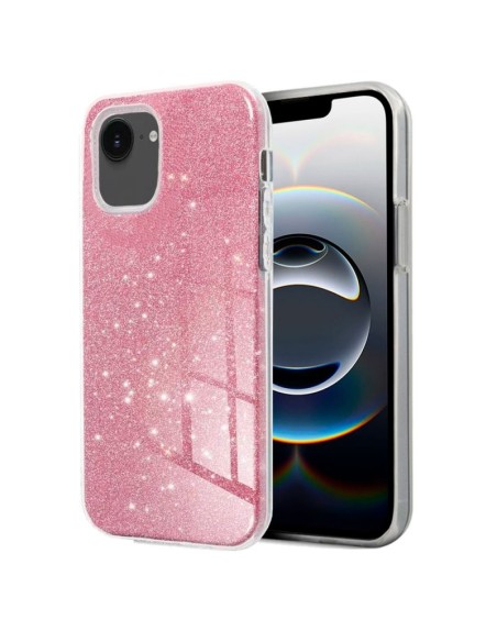 Carcasa TPU iPhone 16e purpurina rosa
