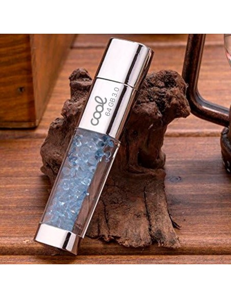 Pen Drive llavero USB 3.0 64 GB Cool Crystal celeste