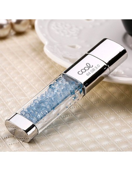 Pen Drive llavero USB 3.0 64 GB Cool Crystal celeste