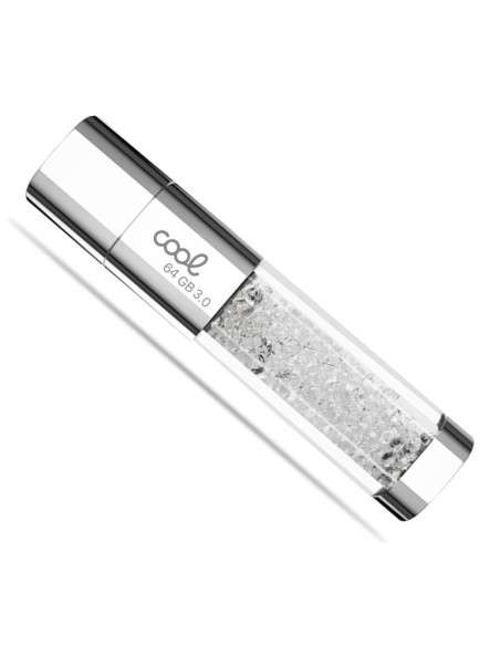 Pen Drive llavero USB 3.0 64 GB Cool Crystal blanco