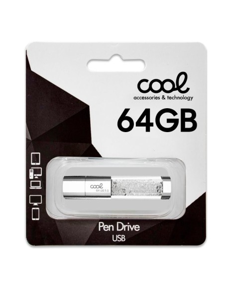 Pen Drive llavero USB 3.0 64 GB Cool Crystal blanco