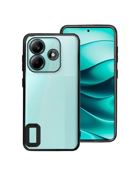 Carcasa TPU transparente Xiaomi Redmi Note 14 5G borde metalizado negro