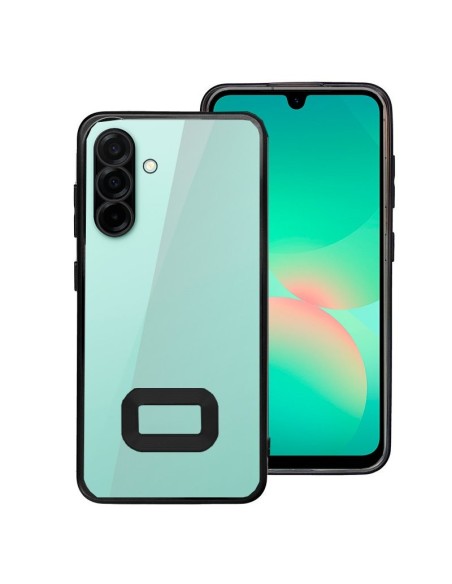 Carcasa TPU transparente Samsung A266 Galaxy A26 5G borde metalizado negro