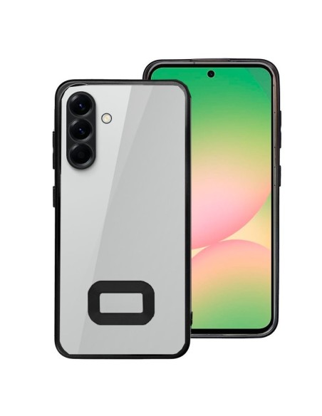 Carcasa TPU transparente Samsung A566 Galaxy A56 5G borde metalizado negro