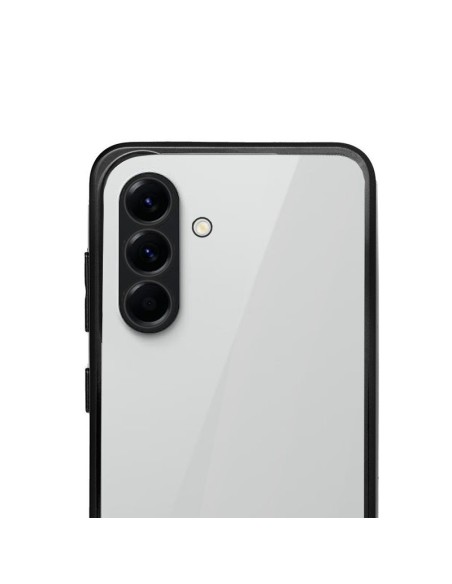 Carcasa TPU transparente Samsung A566 Galaxy A56 5G borde metalizado negro