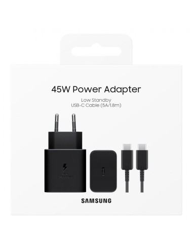 Cargador toma tipo C 45 W + cable USB tipo C original Samsung EP-T4511