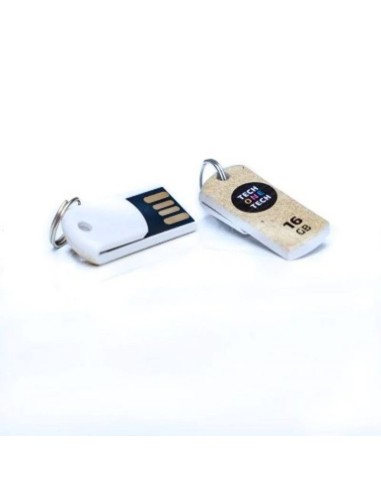 Pendrive 16 GB USB 2,0 Tech One Tech Pro Smart Clip llavero blanco y beige