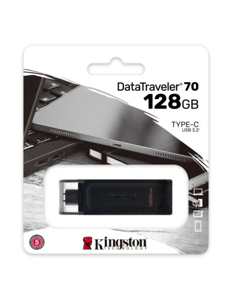 Pendrive 128GB USB tipo C DataTraveler 70 llavero negro
