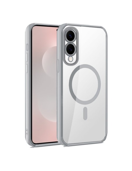 Carcasa magnética TPU Samsung S937 Galaxy S25 Edge transparente borde plata