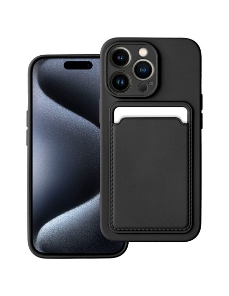 Carcasa TPU tarjetero iPhone 15 Pro negra