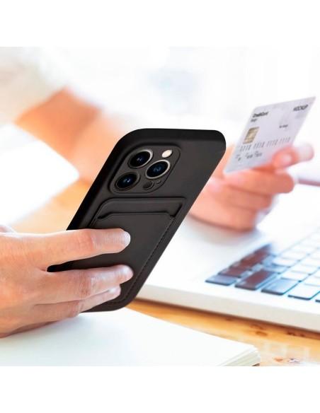 Carcasa TPU tarjetero iPhone 15 Pro negra
