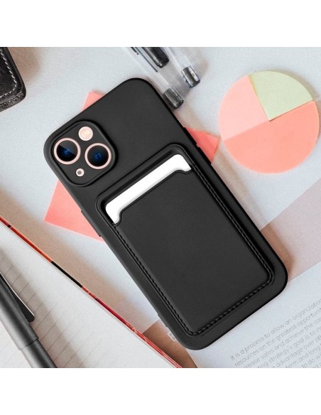 Carcasa TPU tarjetero iPhone 15 Pro negra
