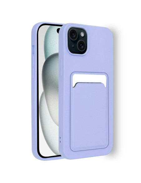 Carcasa TPU tarjetero iPhone 15 violeta