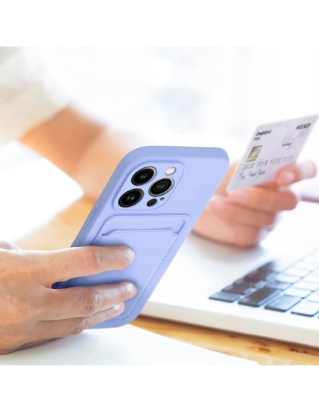 Carcasa TPU tarjetero iPhone 15 violeta