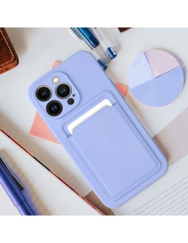 Carcasa TPU tarjetero iPhone 15 violeta