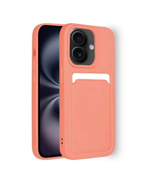 Carcasa TPU tarjetero iPhone 16 rosa
