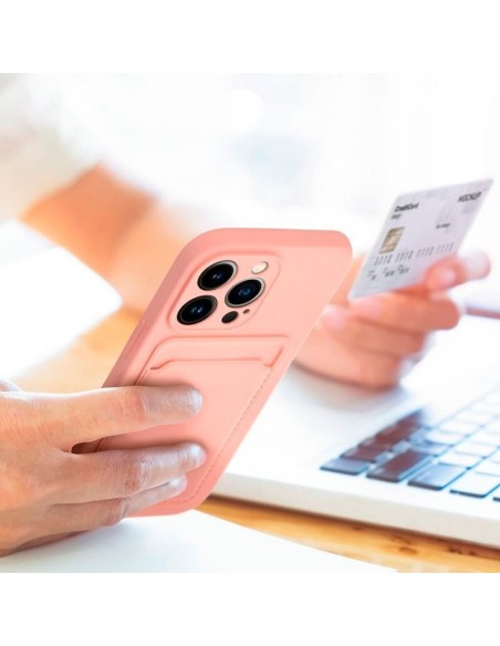 Carcasa TPU tarjetero iPhone 16 rosa