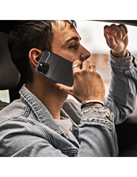 Carcasa TPU antihuellas Samsung S937 Galaxy S25 Edge carbón negra