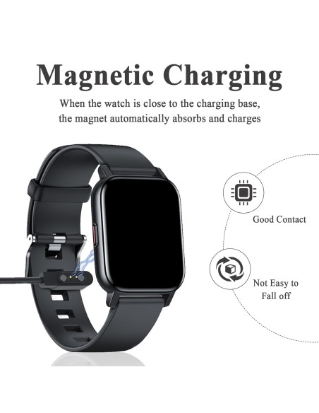 Cable compatible carga magnética para smartwatch universal 4 mm negro