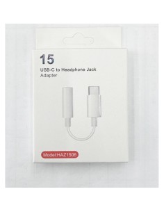 Adaptador universal conector tipo C a Jack 3,5 mm blanco 2