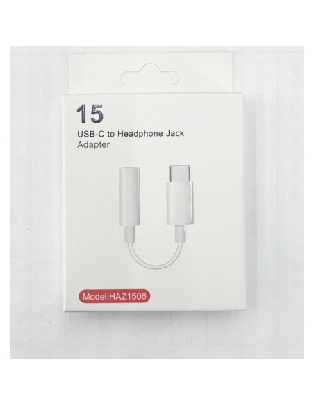 Adaptador universal conector tipo C a Jack 3,5 mm blanco
