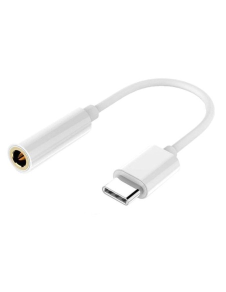Adaptador universal conector tipo C a Jack 3,5 mm blanco