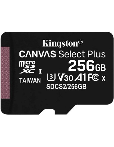Tarjeta memoria microSD 256 GB Kingston Canvas Select Plus (Clase 10)