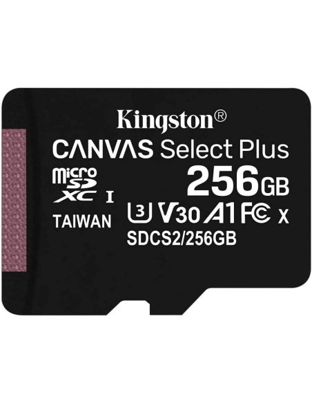 Tarjeta memoria microSD 256 GB Kingston Canvas Select Plus (Clase 10)