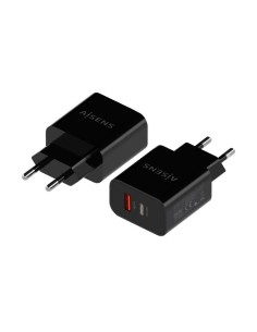 Cargador red universal doble toma tipo C + USB A Aisens (20W) GaN negro 2