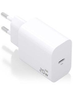 Cargador red universal toma USB tipo C Aisens (20W) GaN blanco