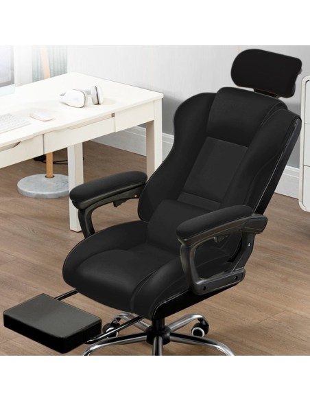 Sillón oficina Premium con reposapiés COOL Board negro