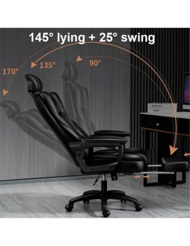 Sillón oficina Premium con reposapiés...