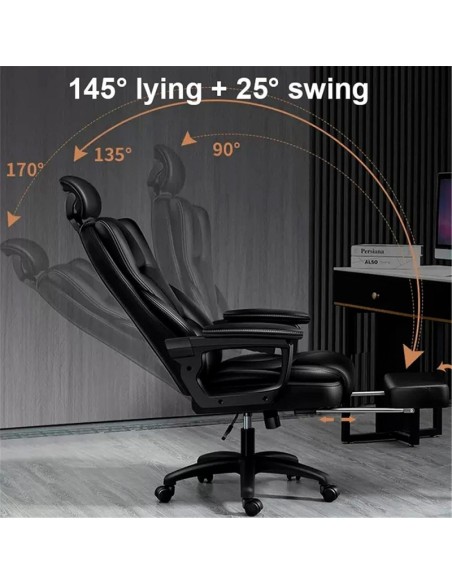 Sillón oficina Premium con reposapiés COOL Board negro