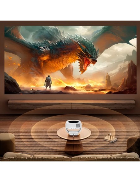 Proyector compacto 3500 lúmenes COOL Onix con altavoz integrado + HDMI / USB + Wifi Mirror blanco