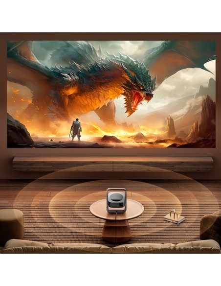 Proyector compacto 3500 lúmenes COOL Onix con altavoz integrado + HDMI / USB + Wifi Mirror gris