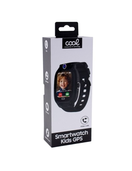 Smartwatch COOL Kids 4G GPS silicona Negro (Localización, videollamadas, SIM)
