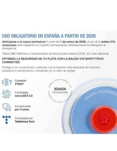 Luz baliza conectada (Homologada DGT)...