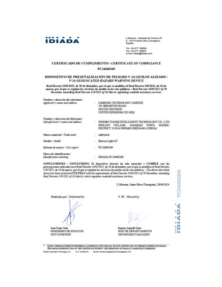 Luz baliza conectada (Homologada DGT) COOL Safetytech