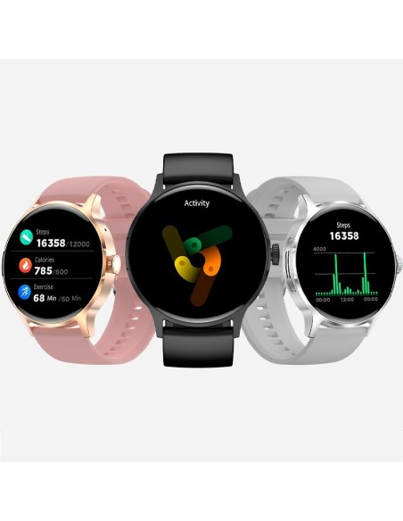 Smartwatch COOL Iris silicona Negro (Amoled, llamadas, salud, deporte)