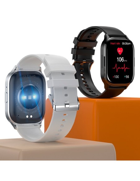 Smartwatch COOL Delta silicona Gris (Amoled, llamadas, salud, deporte)