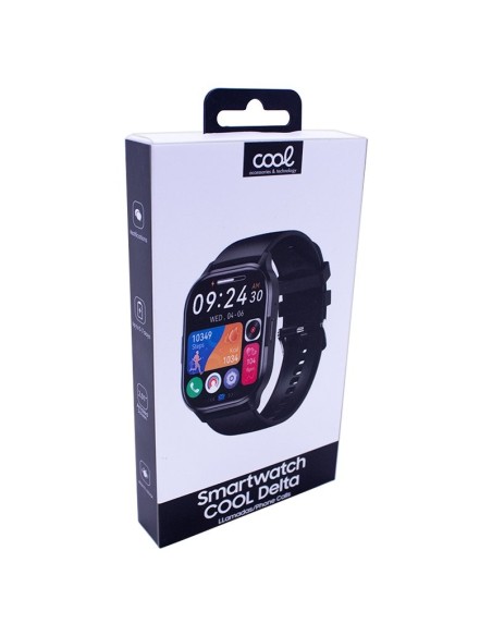 Smartwatch COOL Delta silicona Negro (Amoled, Llamadas, salud, deporte)