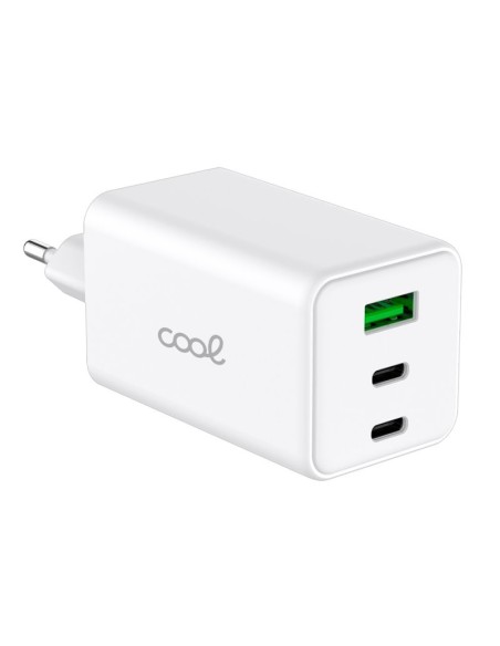 Cargador red Universal Ultra Fast PD Port x3 (2x Tipo-C + 1x USB) COOL 100W GaN blanco