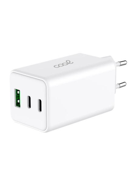 Cargador red Universal Ultra Fast PD Port x3 (2x Tipo-C + 1x USB) COOL 100W GaN blanco