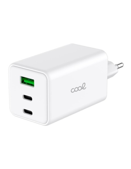 Cargador red Universal Ultra Fast PD Port x3 (2x Tipo-C + 1x USB) COOL 100W GaN blanco