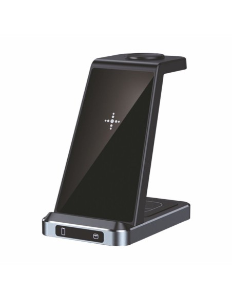 Dock base Qi cargador inalámbrico 3 en 1 COOL negro