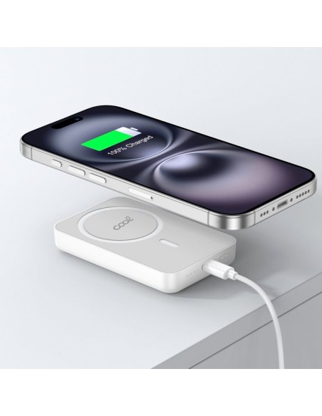 Batería externa universal Power Bank 10.000 mAh magnética COOL blanca